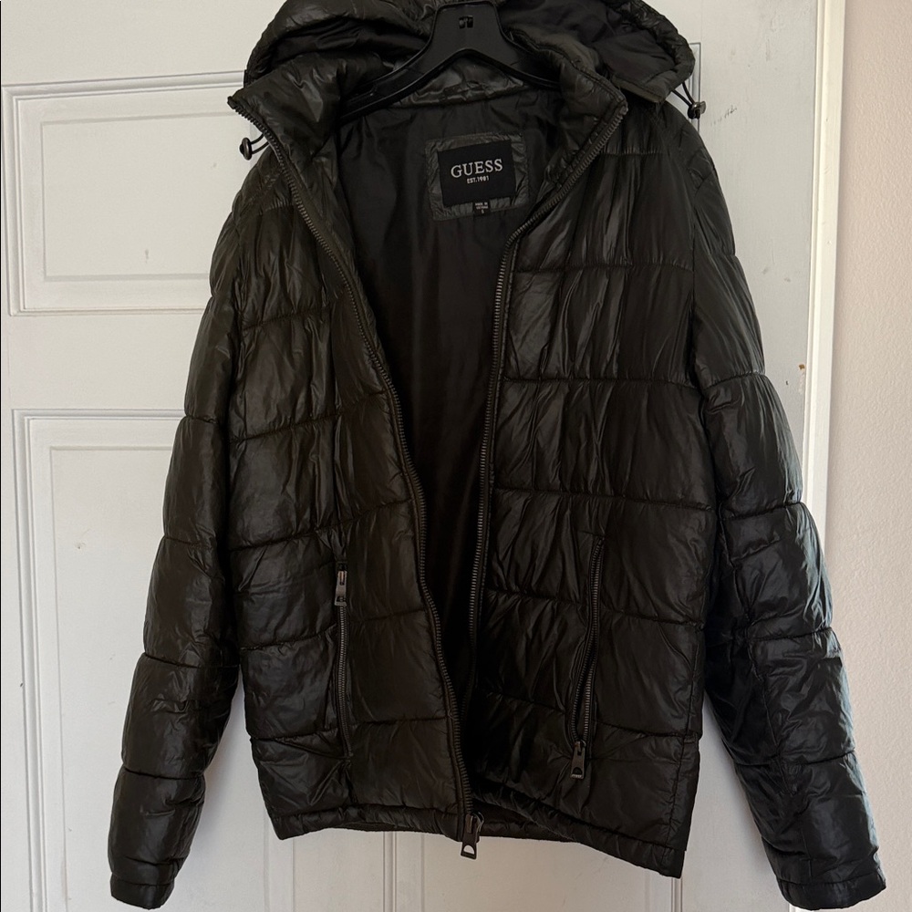 GUESS Men's Dark Puffer Jacket Small